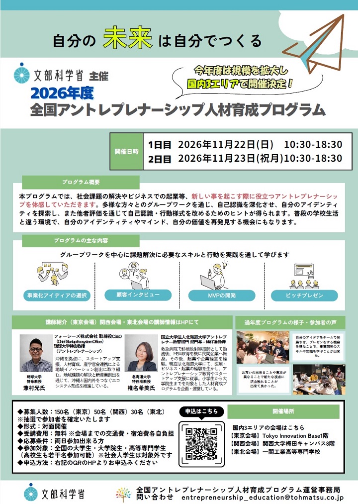 全国アントレプレナーシップ人材育成プログラム